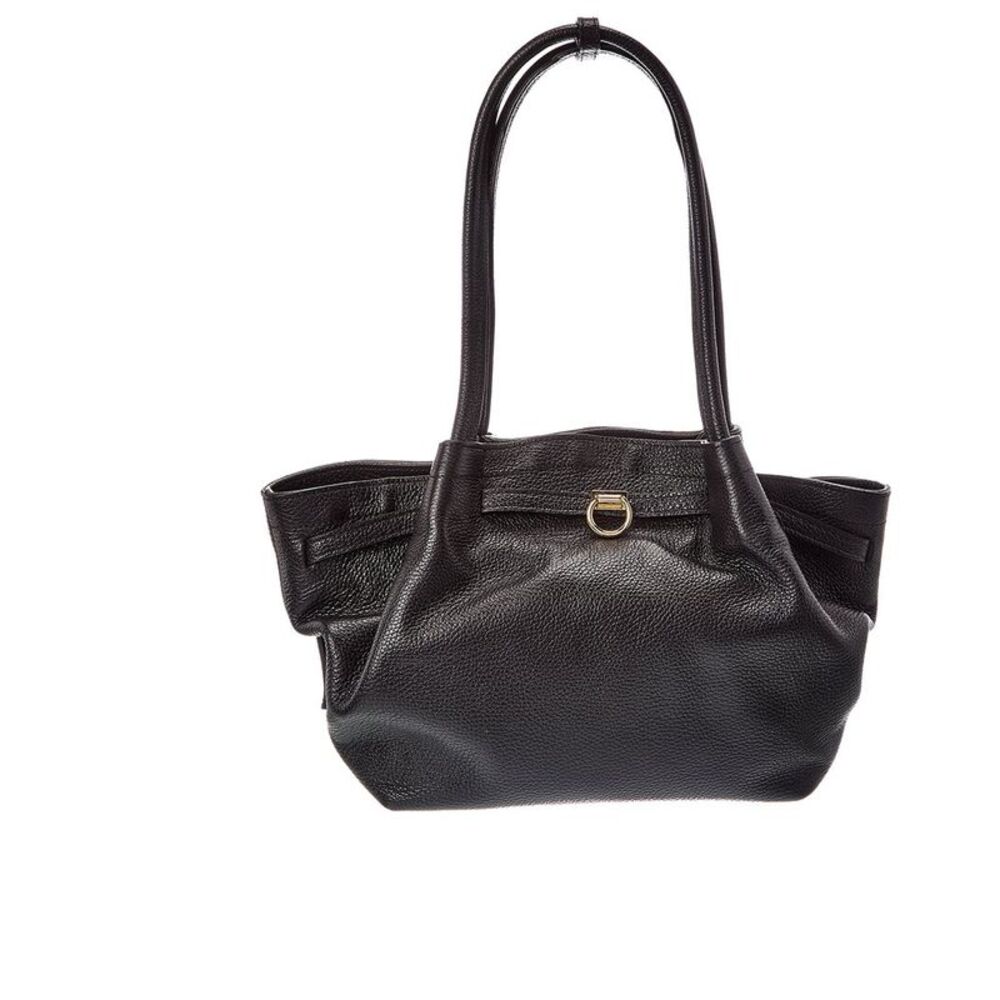 Italian Leather Alix Leather Top Handle Bag, Black